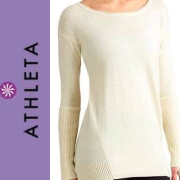 ATHLETA 100% Merino Wool Grey/Black Sweater - Picture 2 of 8